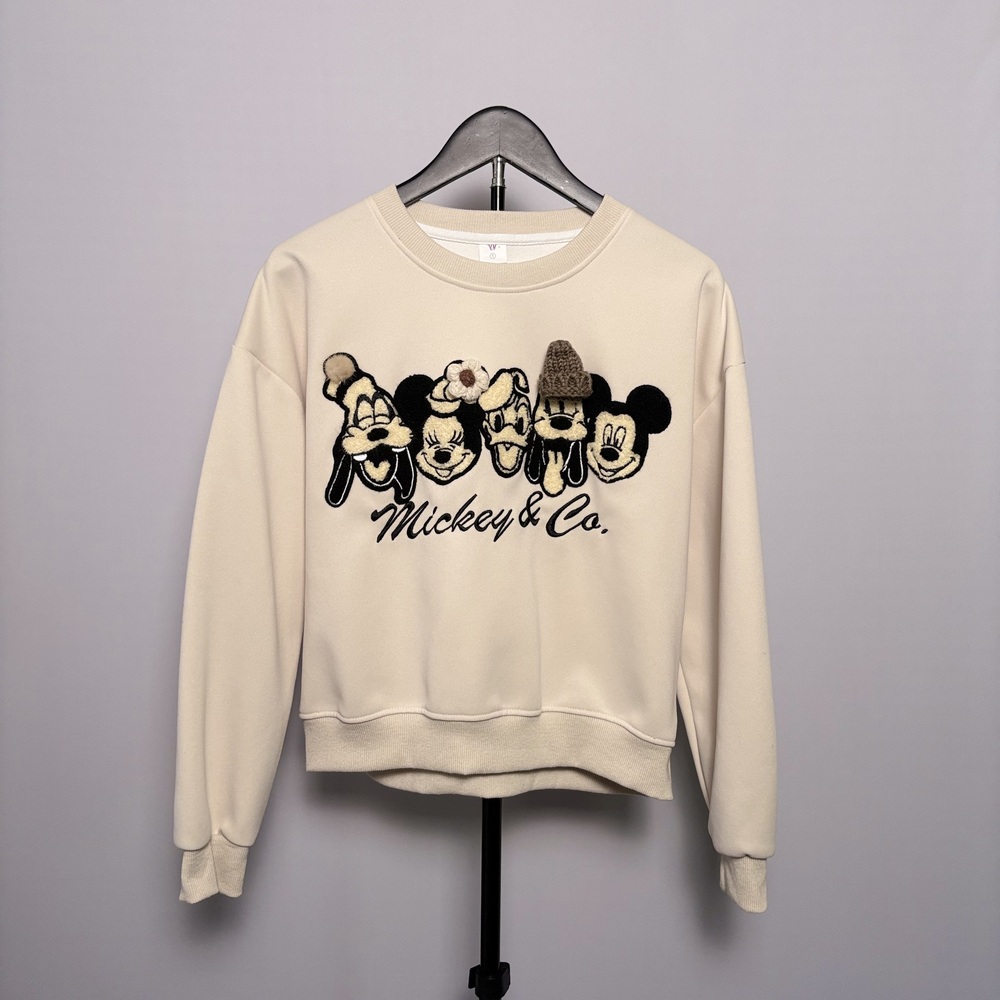Disney Mickey & Co Embroidered Character Pullover Sweater Size S